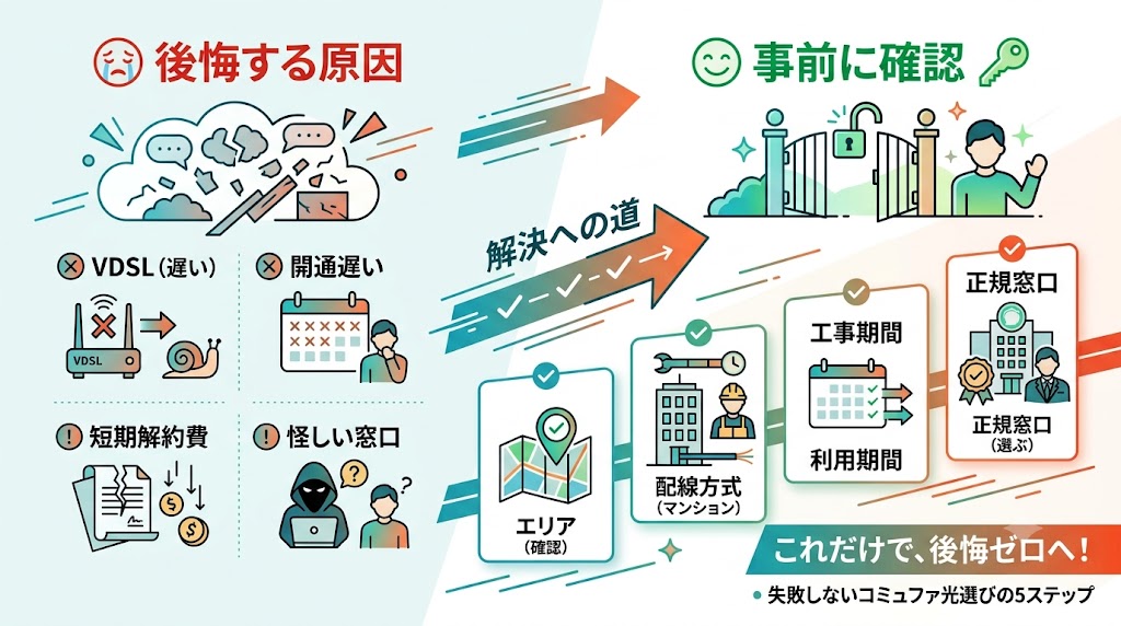コミュファ光で後悔する人の結論と次のステップ