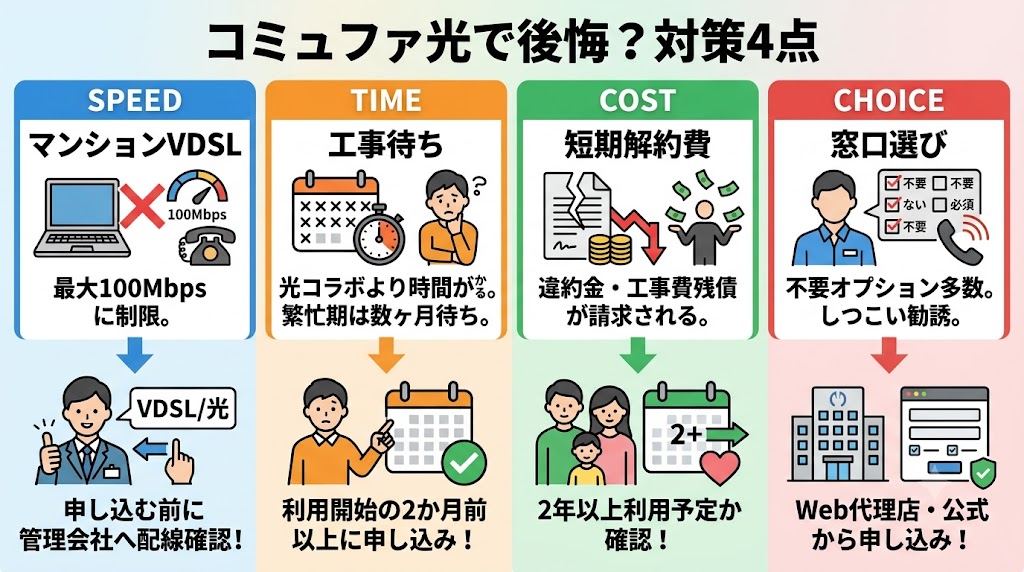 コミュファ光で後悔した4つのケース