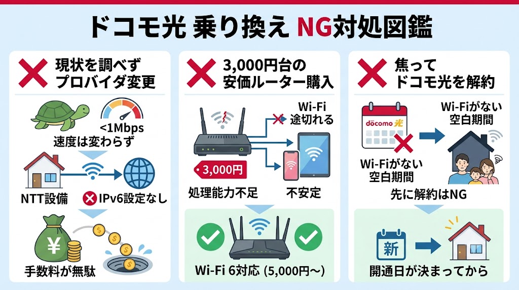 ドコモ光絶対にやってはいけないNG対処