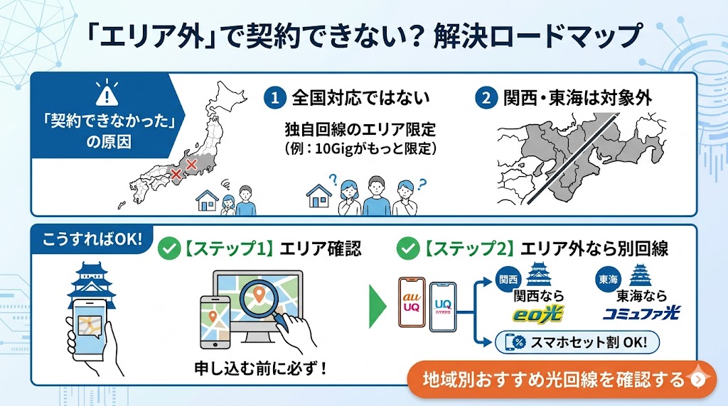 auひかりの悪い評判エリア外