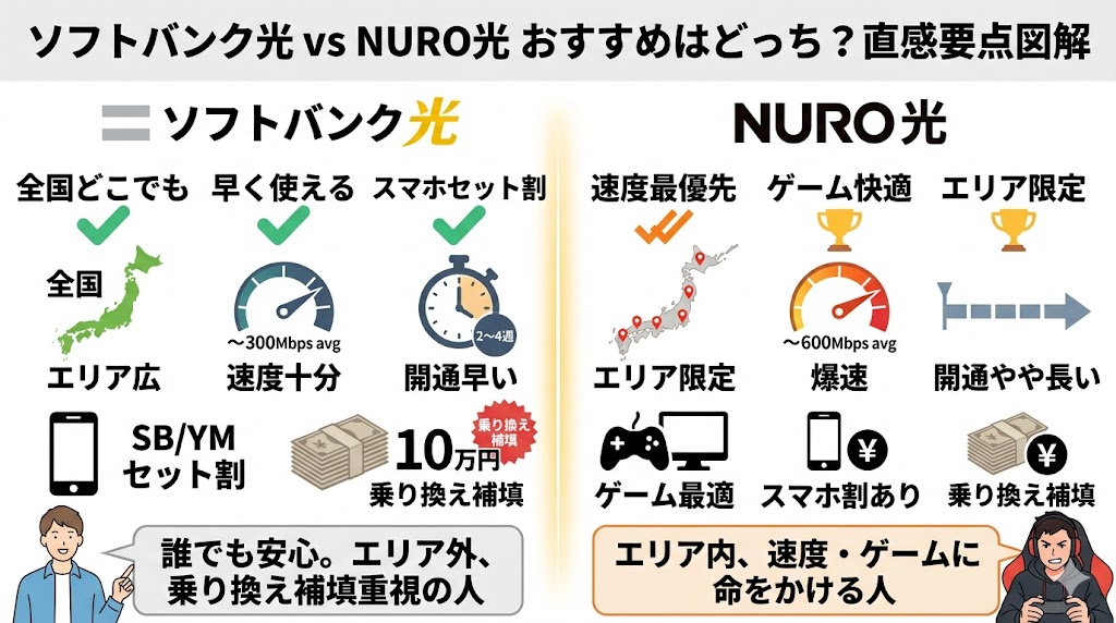 ソフトバンク光とNURO光比較