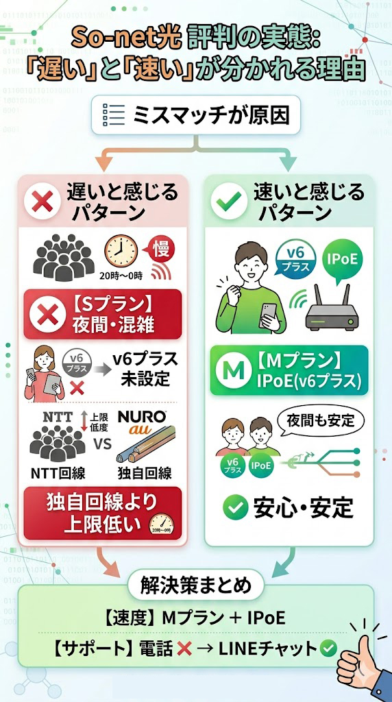 So-net光が遅いと感じる・速いと感じるパターン