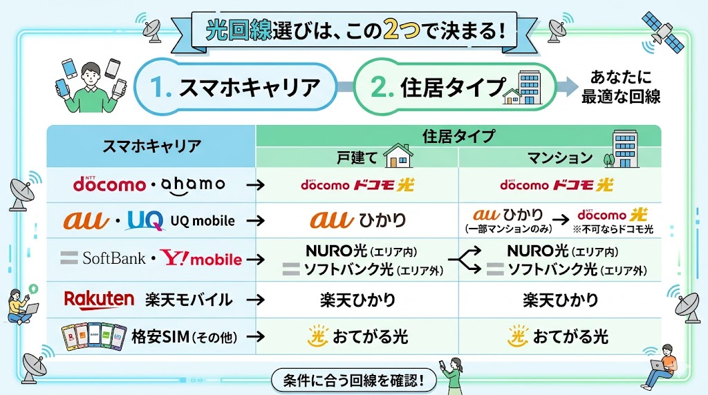 あなたにおすすめの光回線戸建て・マンション2タイプ概要