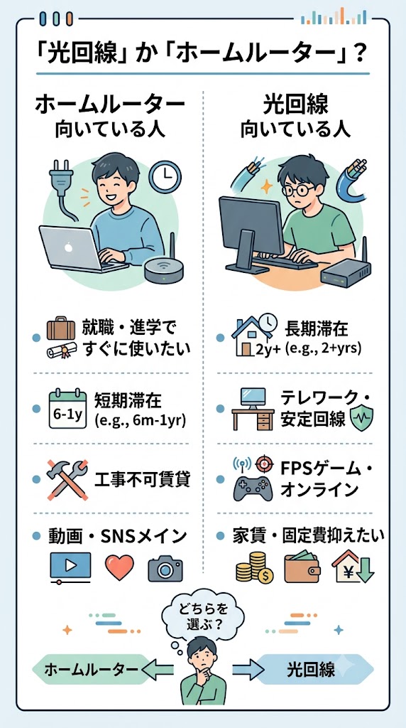 「光回線」か「ホームルーター」比較