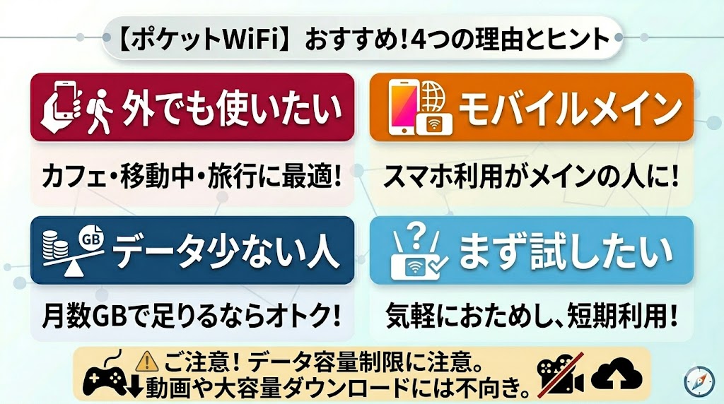 ポケットWiFiを選ぶべきケース