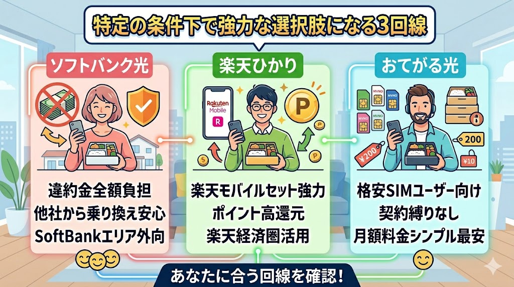 光回線おすすめランキング特定条件下での選択肢