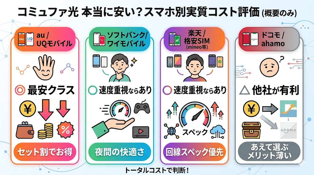 コミュファ光キャリア別価格比較