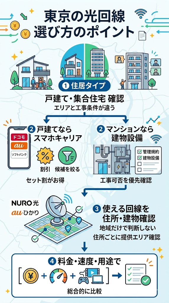 東京の光回線はこの順番で選ぶ