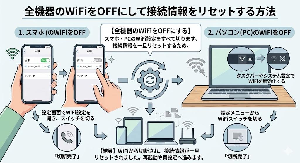 WiFiが繋がらない時の対処法|今すぐ直すためにwifiをすべてオフ(リセット)で解決