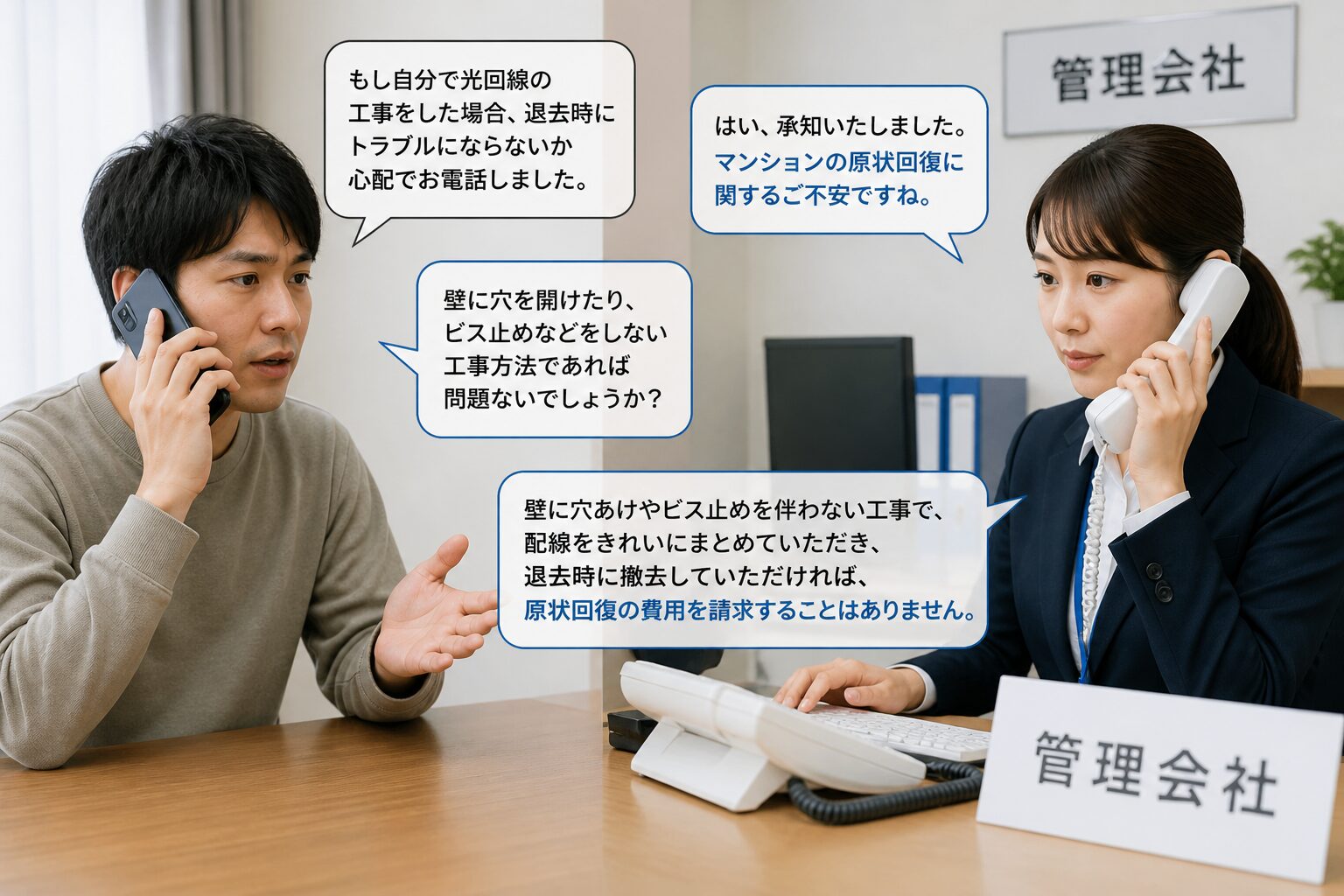 マンションの管理会社に光回線工事をOKさせる交渉術の図