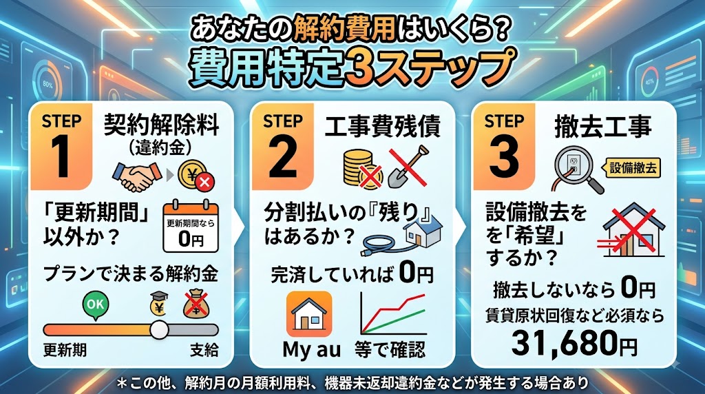 あなたの解約費用はいくら？費用特定3ステップ