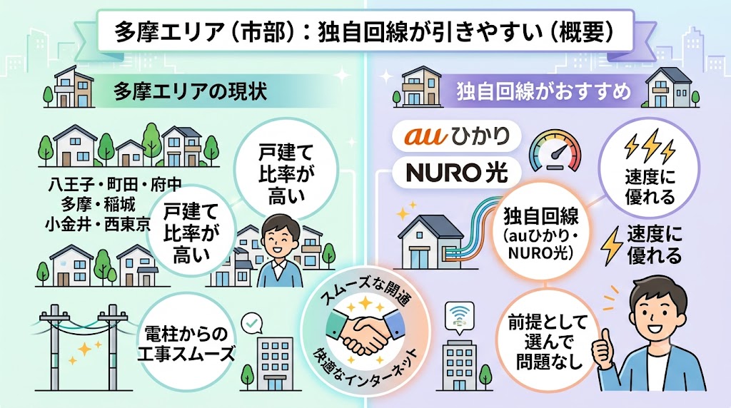 多摩エリアは独自回線がおすすめ