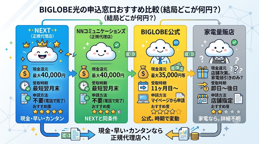 BIGLOBE光の申込窓口おすすめ比較