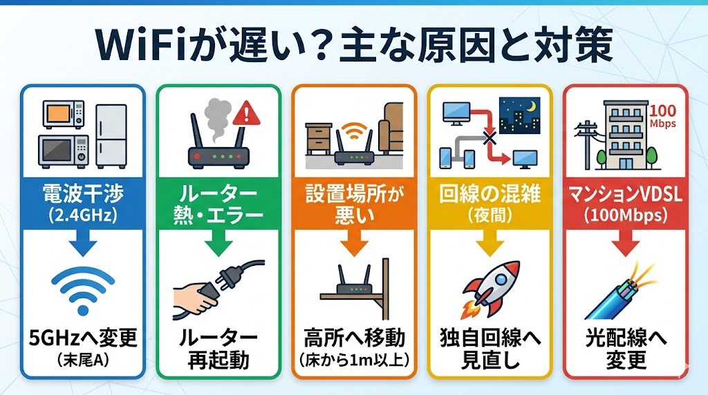 Wifiが遅い原因5選