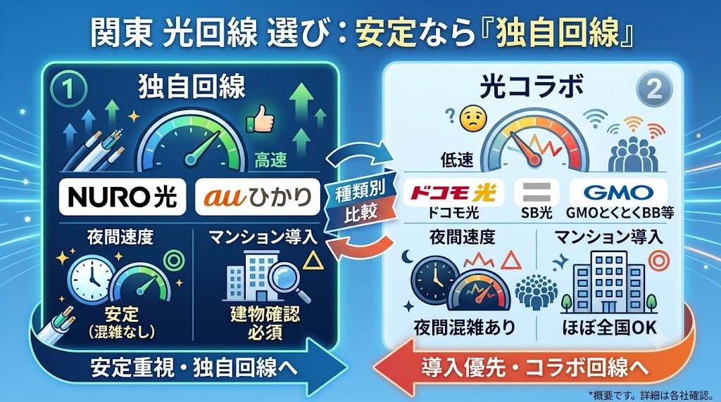 関東の光回線は独自回線チェックから