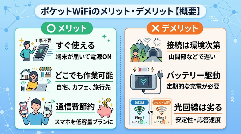 ポケットWiFiのメリット・デメリット