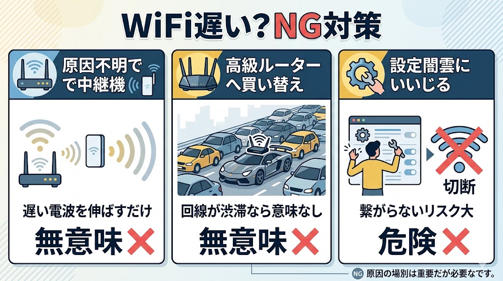 WIfIが遅い時にやってはいけないng行動