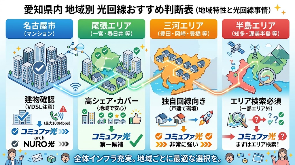 愛知県内の地域特性と光回線事情