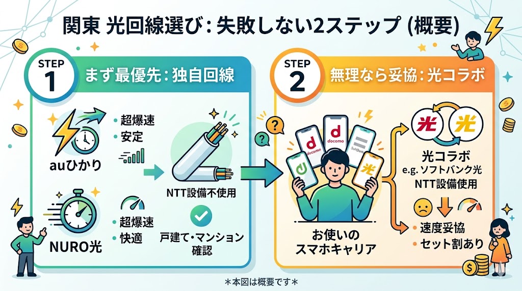 関東で失敗しない光回線の選び方2ステップ