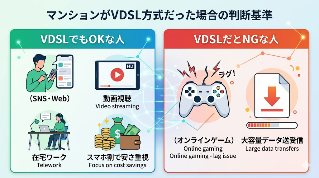 マンションがVDSLだった場合の判断基準
