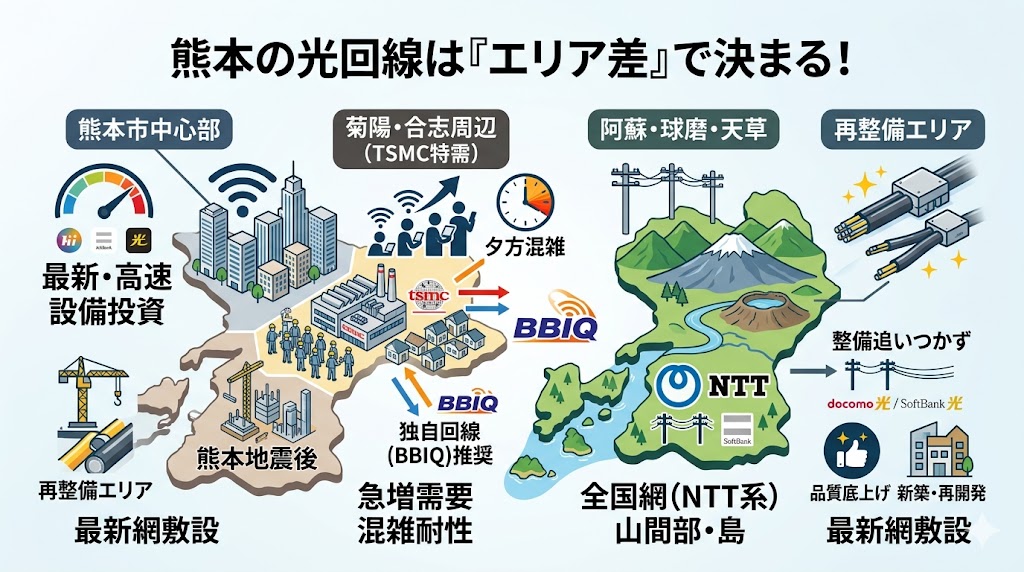 熊本の光回線はエリア差で決まる
