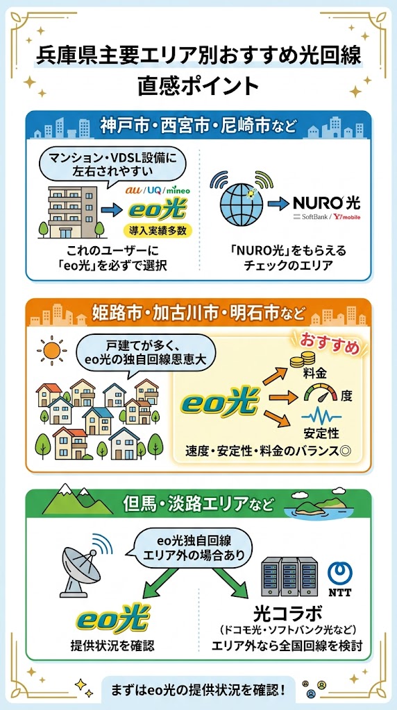 神戸市・西宮市・姫路市など兵庫県の主要エリア別おすすめ光回線