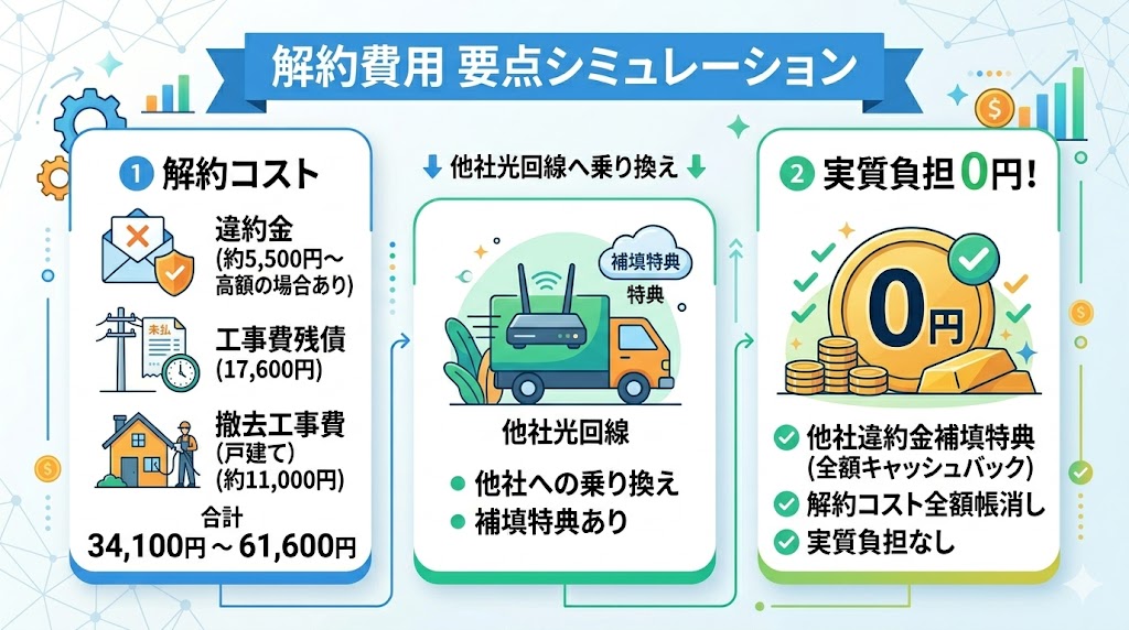 BBIQ解約費用シミュレーション図