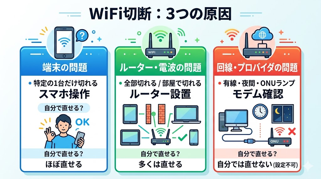 WiFiが切れる３つの原因