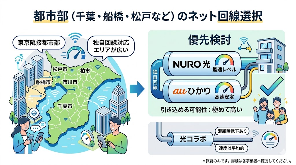 千葉市・船橋・松戸のネット回線選択肢