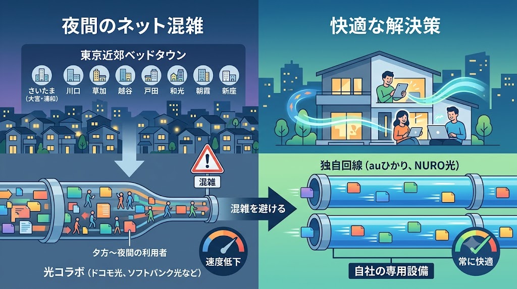 東京近郊ベッドタウンの回線事情