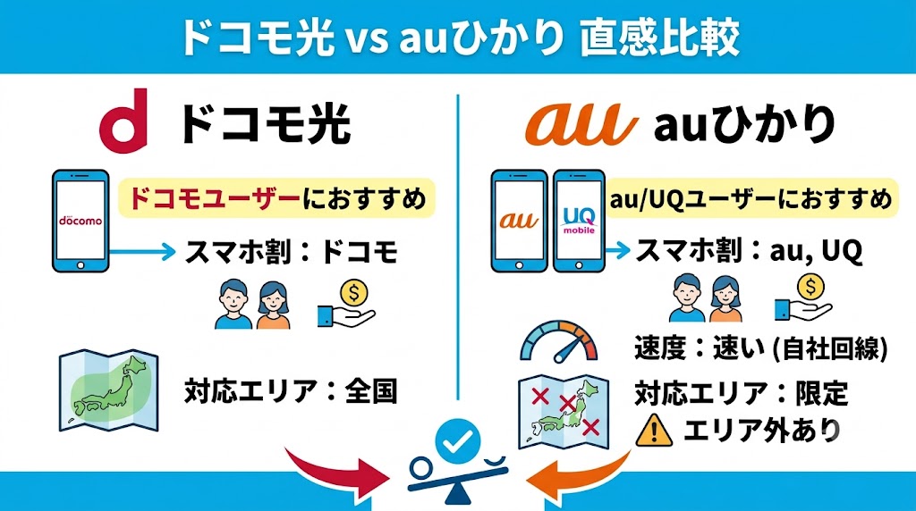 ドコモ光とauひかりはどっちがおすすめ