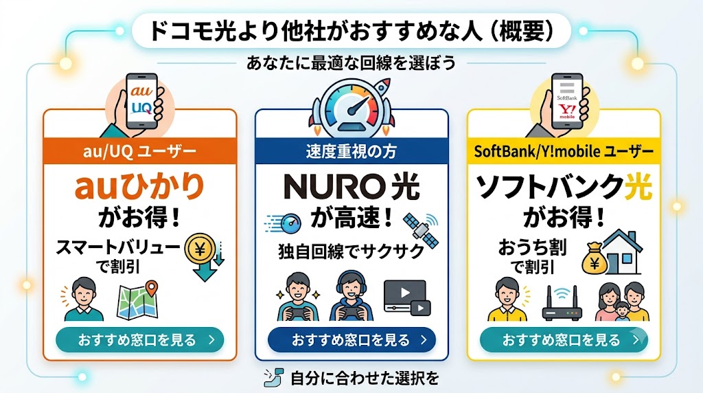 ドコモ光より他社がおすすめな人