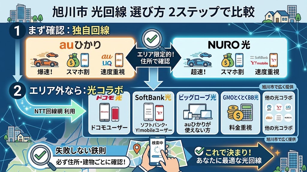 旭川市で使える光回線を比較