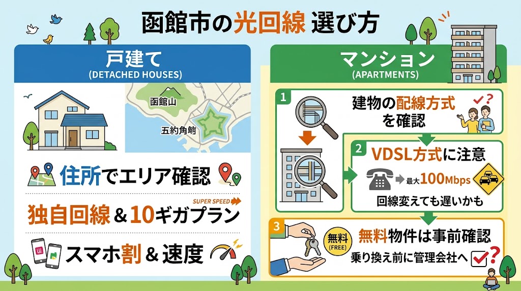 戸建てとマンションで函館市の選び方は変わる