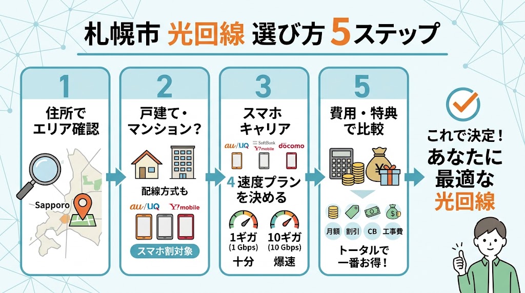 札幌市で光回線を選ぶならこの順番で確認