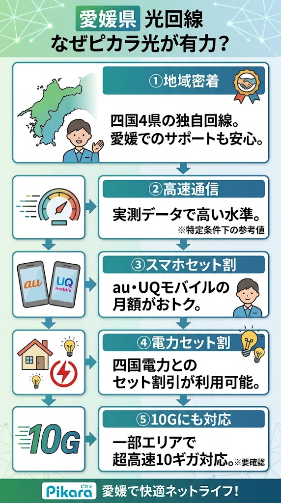 なぜ愛媛県ではピカラ光が候補になりやすいのか？