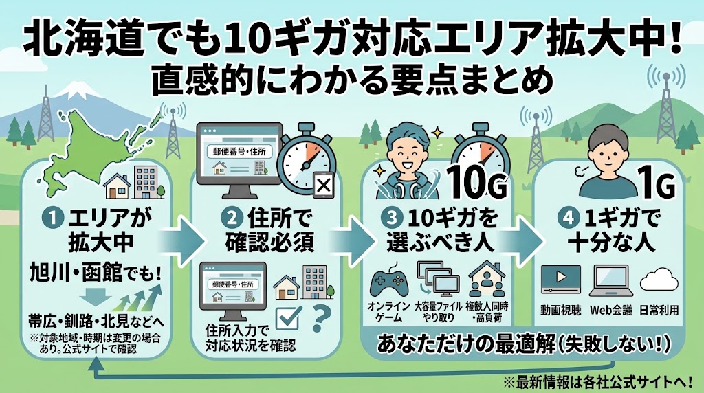 北海道でも10ギガ対応エリア