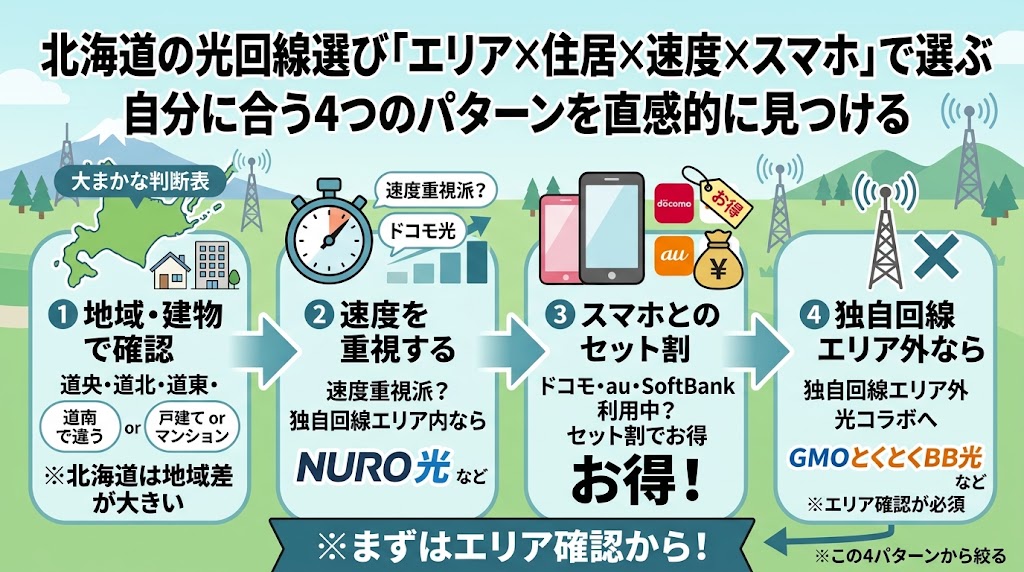 北海道の光回線は「エリア×住居×速度×スマホ」で選ぶのが正解