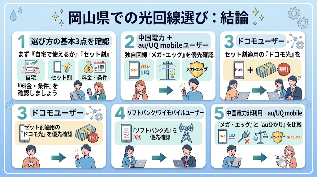 岡山県での光回線選び：結論