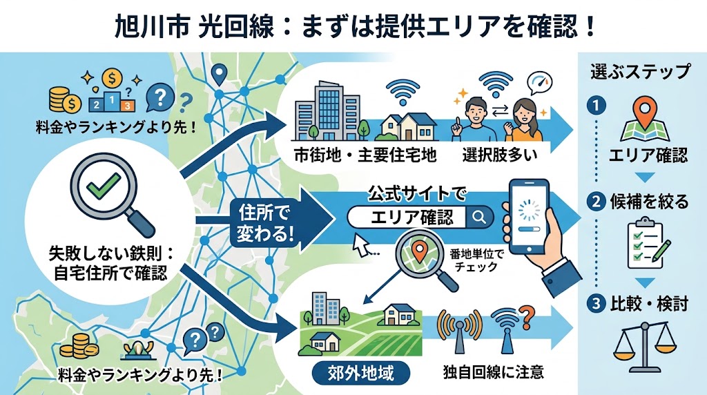 旭川市の光回線は「提供エリアを確認してから」選ぶ