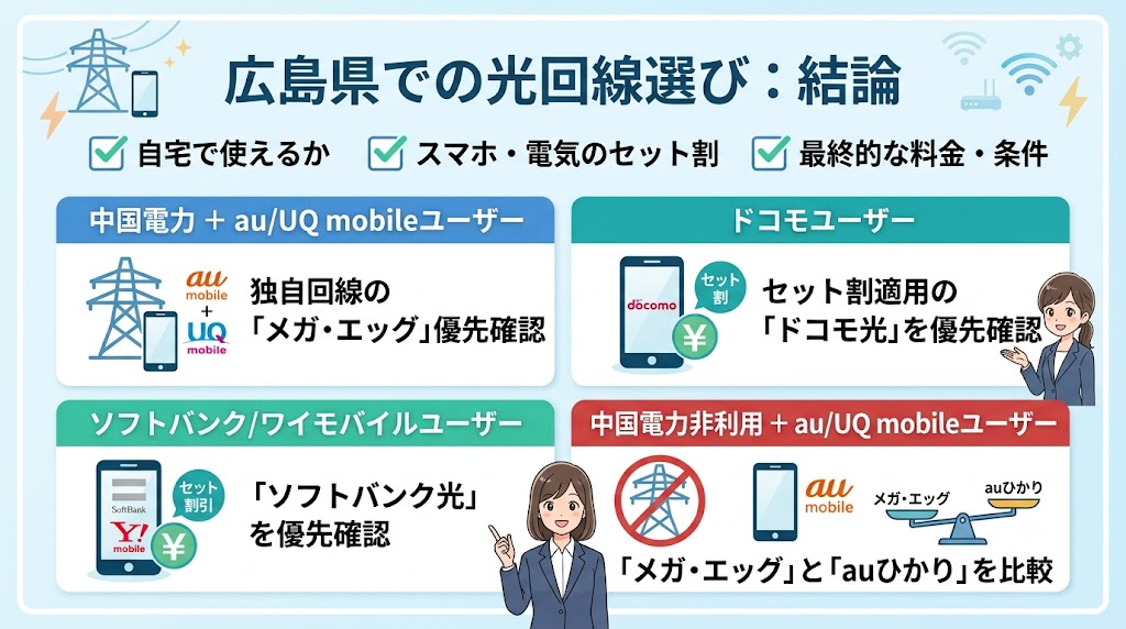 広島県での光回線選び:結論