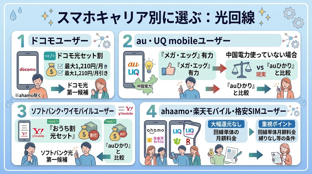 広島県スマホキャリア別に選ぶ