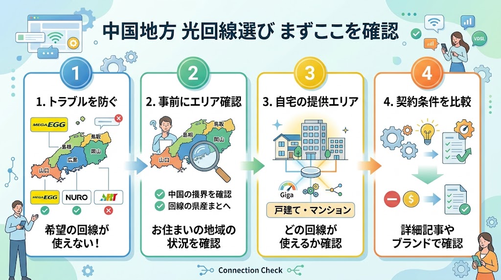 中国地方の光回線を申し込む前に確認すること