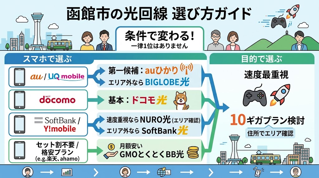 函館市でおすすめの光回線は条件で変わる